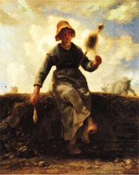 Jean Francois Millet The Spinner, Goat-Girl from the Auvergne oil painting picture